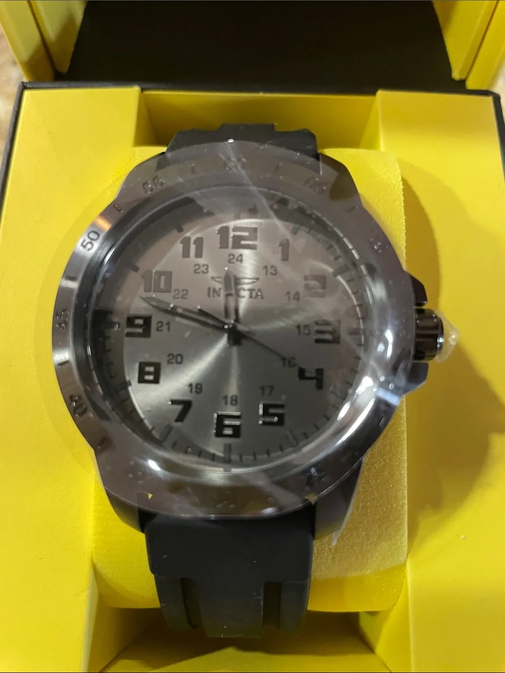 Invicta Pro Diver Black Dial and Case Watch with Black Silicone Strap